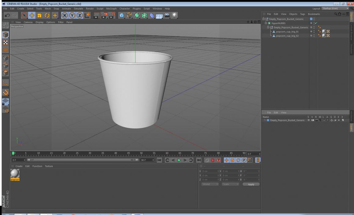 3D Empty Popcorn Bucket Generic model