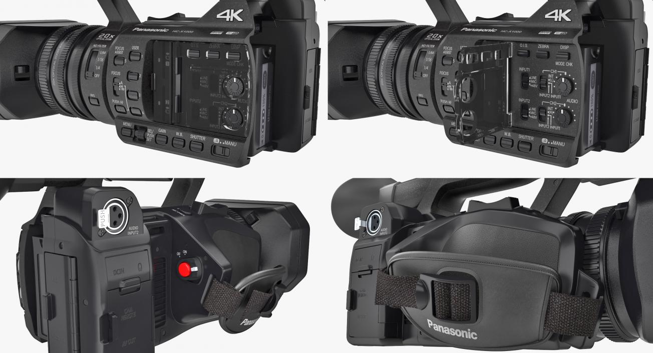 3D Camera Crane with Full HD Camcorder Panasonic HC X1000 Rigged
