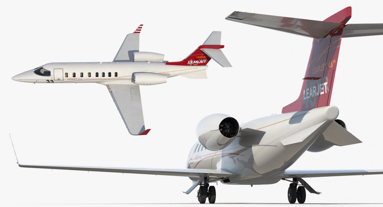 3D model Bombardier Learjet 45XR Rigged