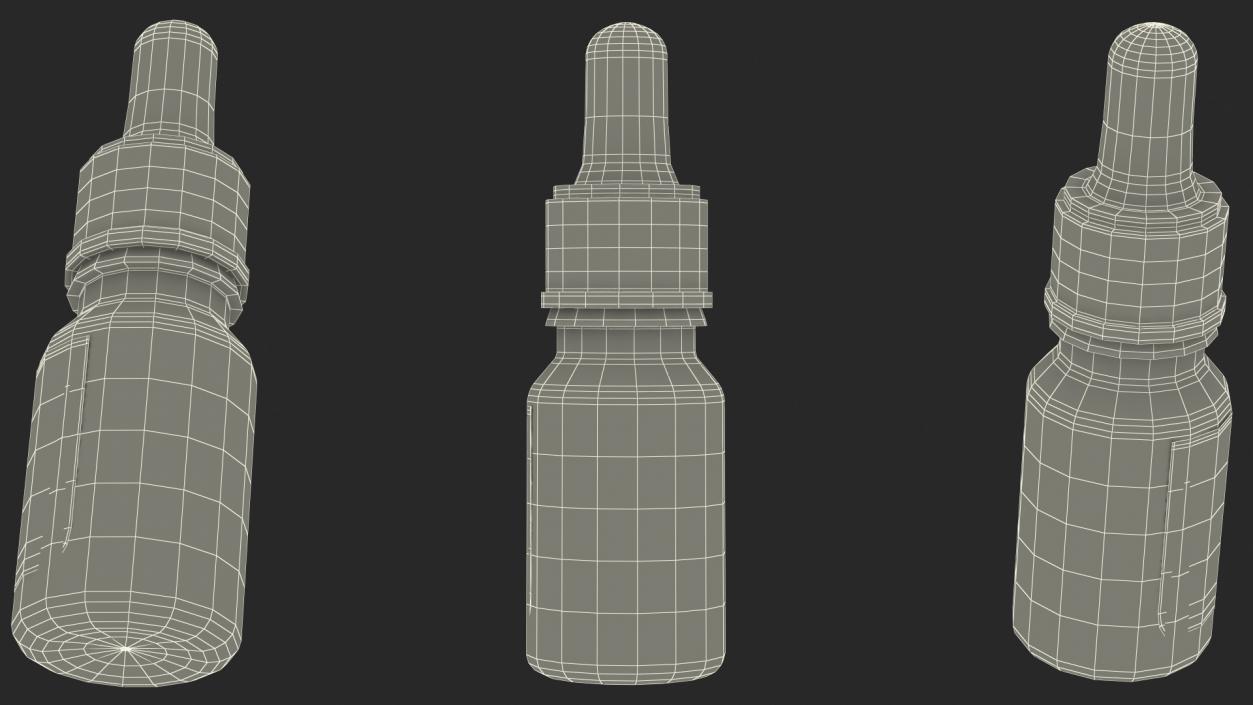 3D model Clear Glass Dropper Bottle 5ml