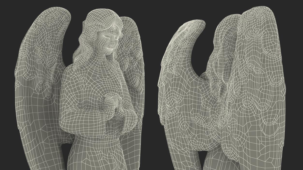 3D Decorative Garden Statue Praying Angel model