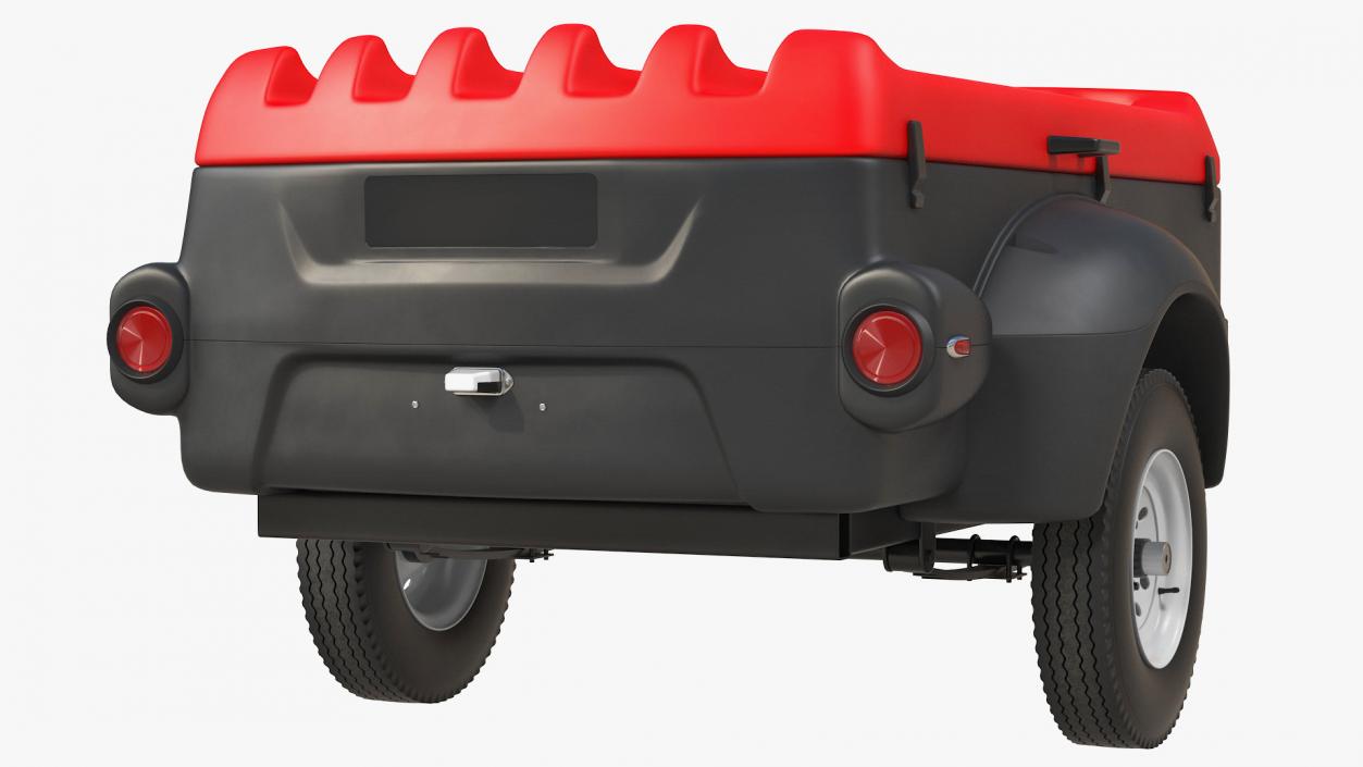 Enclosed Mini Cargo Trailer with Hatchback 3D