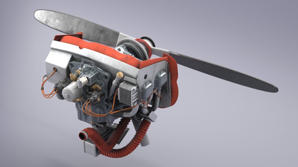 3D model Aero Engine Lycoming O 320 Old