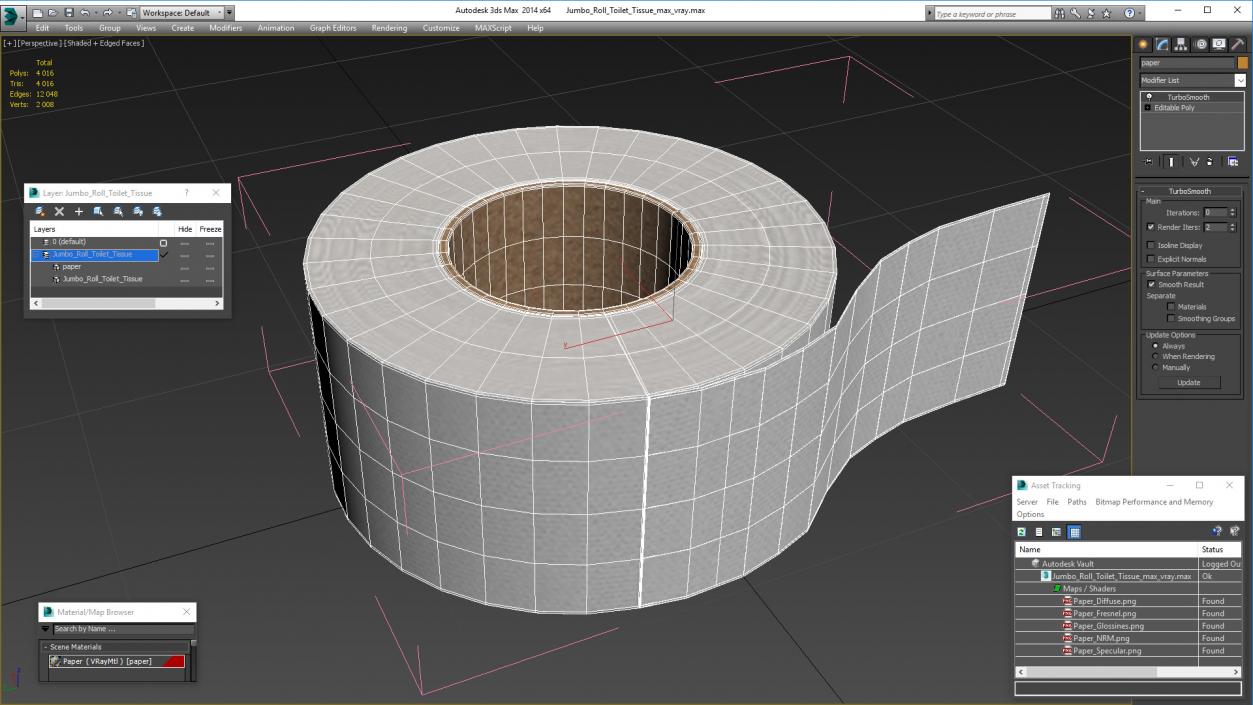 Jumbo Roll Toilet Tissue 3D model