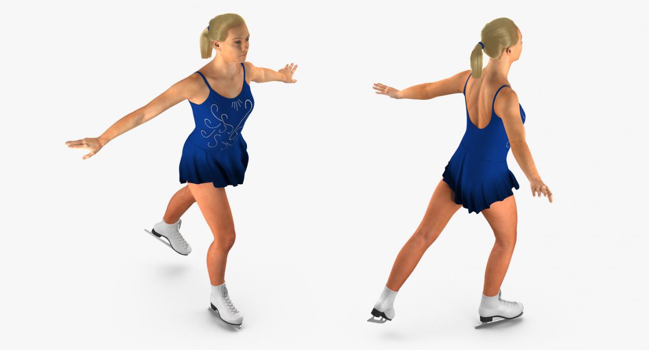 3D Male and Female Figure Skaters Collection 2 model