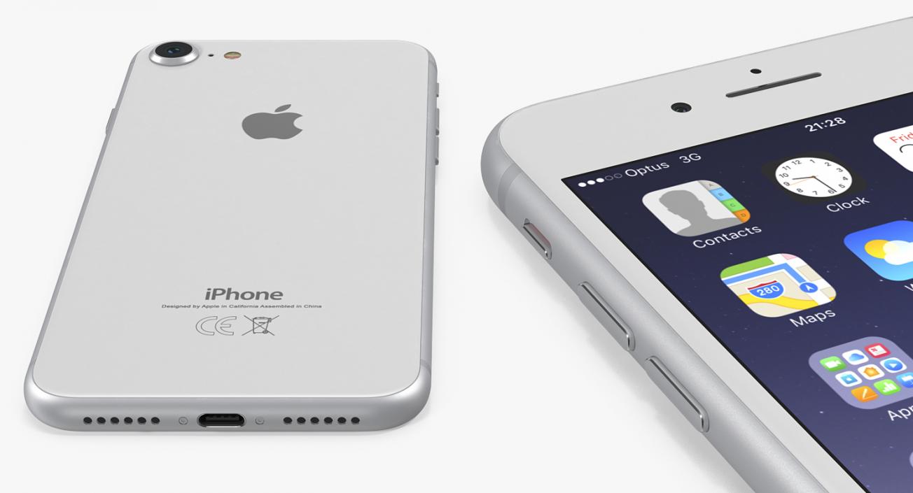 3D model iPhone 8 Silver
