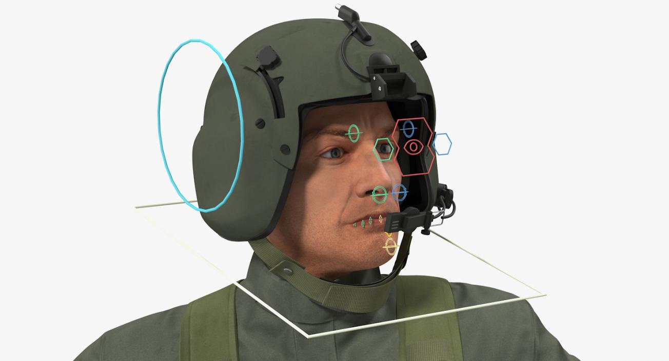 3D US Helicopter Pilot Rigged