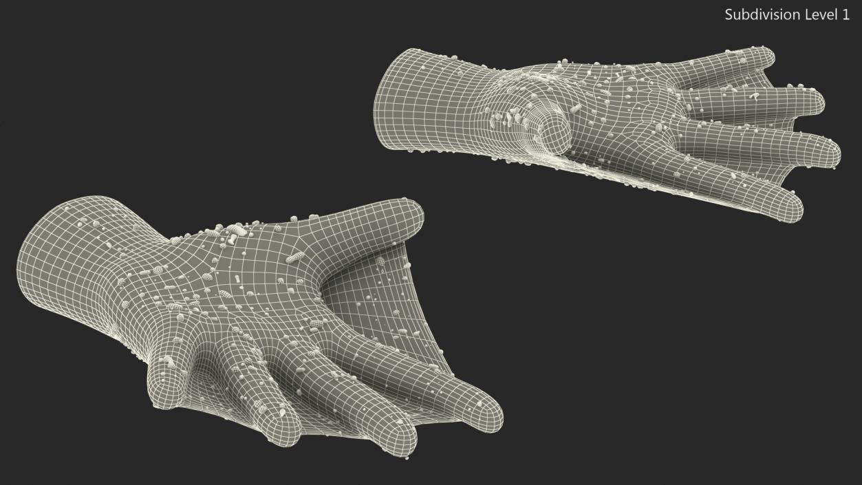 3D Power Swimming Gloves Rigged model