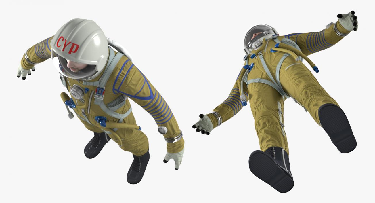 Astronaut Wearing Space Suit Strizh with SK-1 Helmet 3D