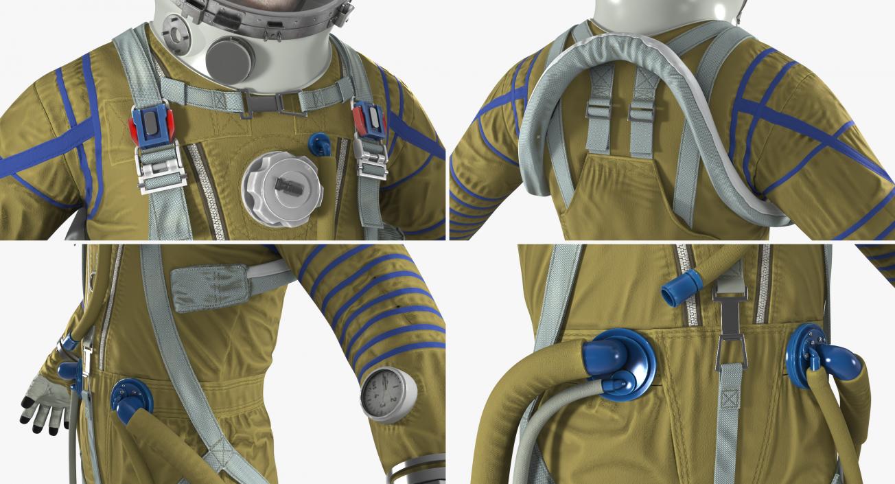 Astronaut Wearing Space Suit Strizh with SK-1 Helmet 3D