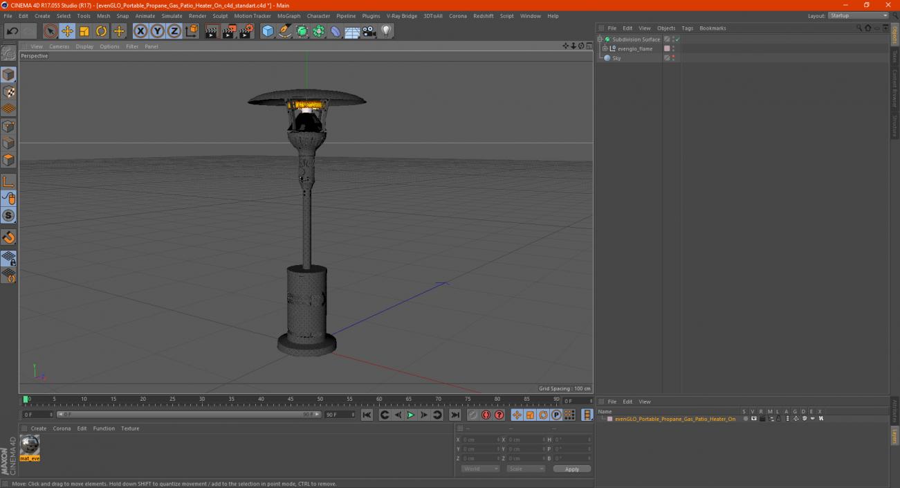 evenGLO Portable Propane Gas Patio Heater On 3D model