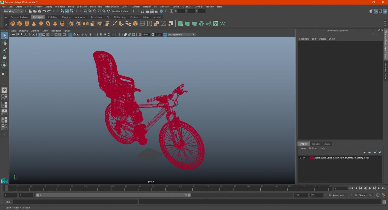 Bike with Child Safety Seat 3D