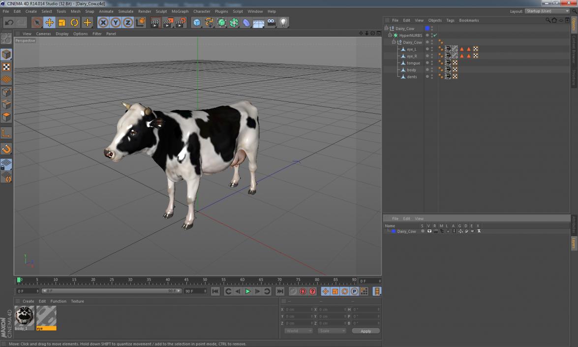 Dairy Cow 3D model