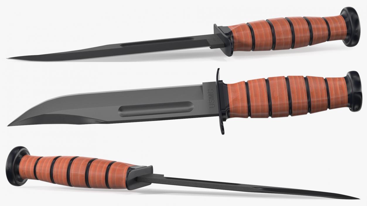 3D model Ka Bar USMC Mark II Utility Knife with Sheath
