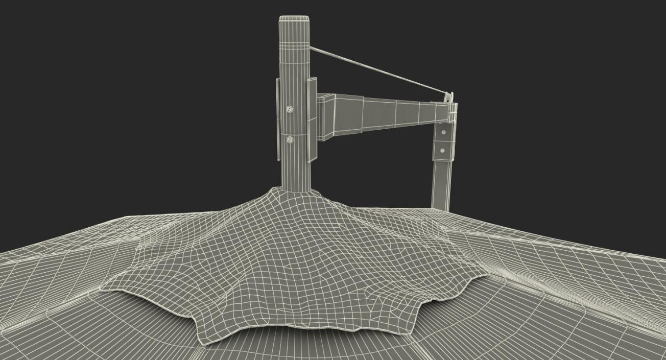 3D Offset Wooden Patio Umbrella model