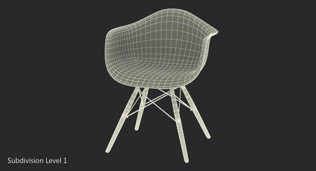 Pascal Black Plastic Modern Shell Chair 3D model