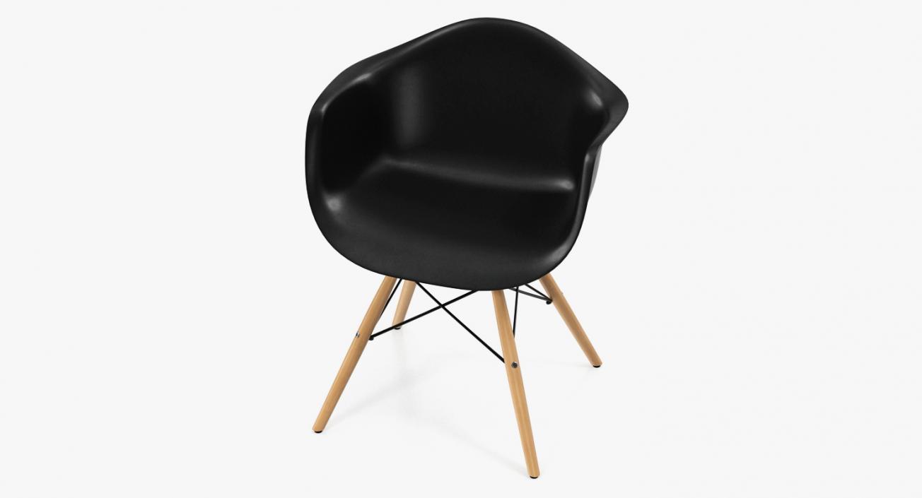 Pascal Black Plastic Modern Shell Chair 3D model