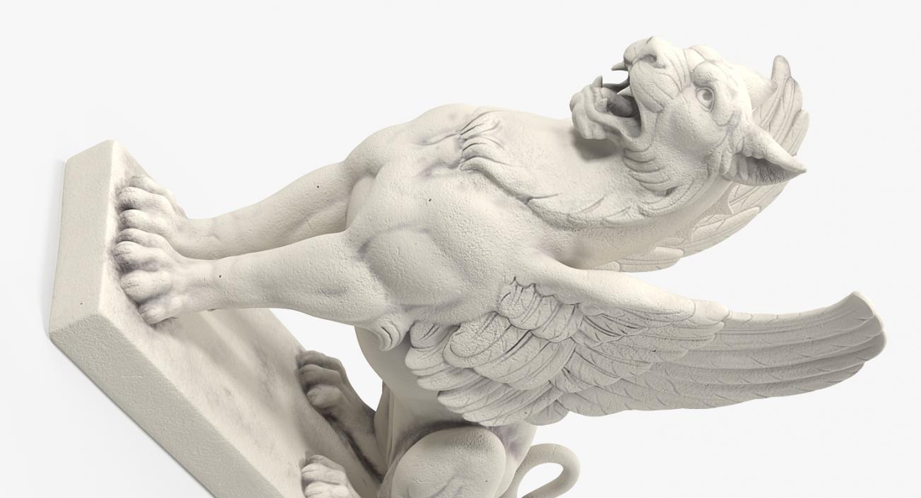 3D Antique Stone Griffin Statue model