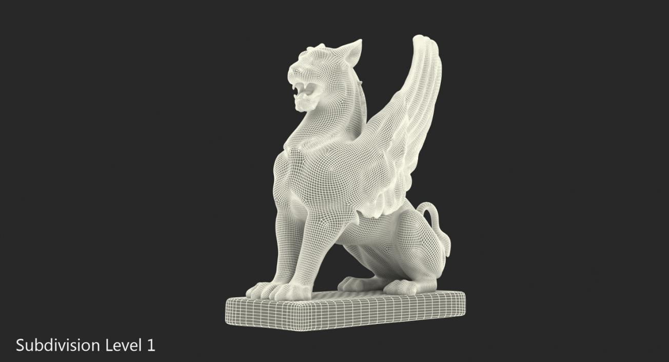 3D Antique Stone Griffin Statue model