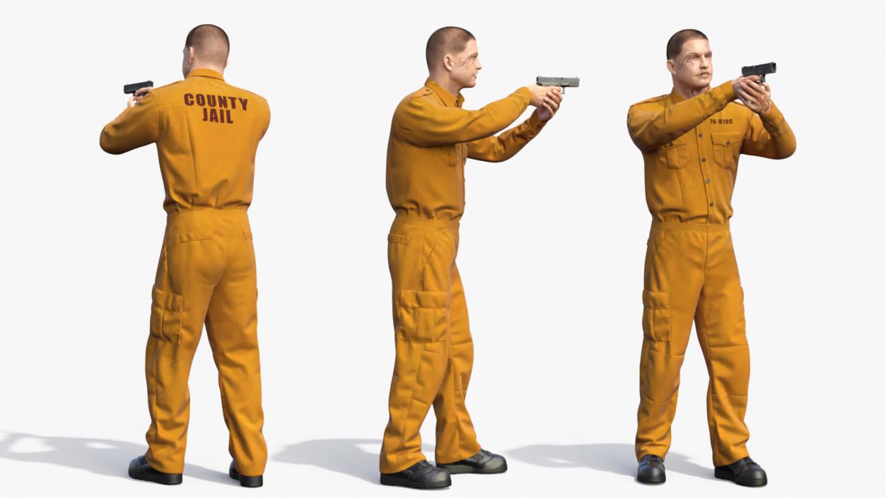 3D Criminal Aiming with Gun Fur model