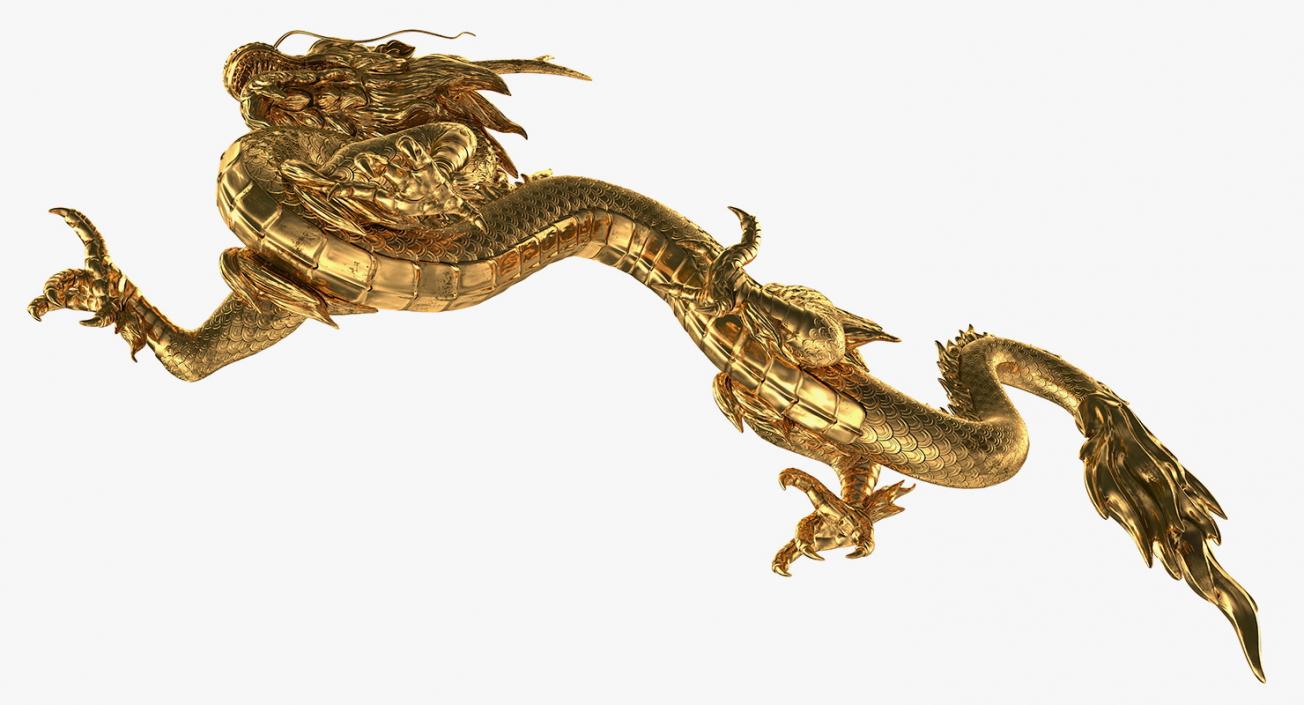 3D Golden Chinese Dragon