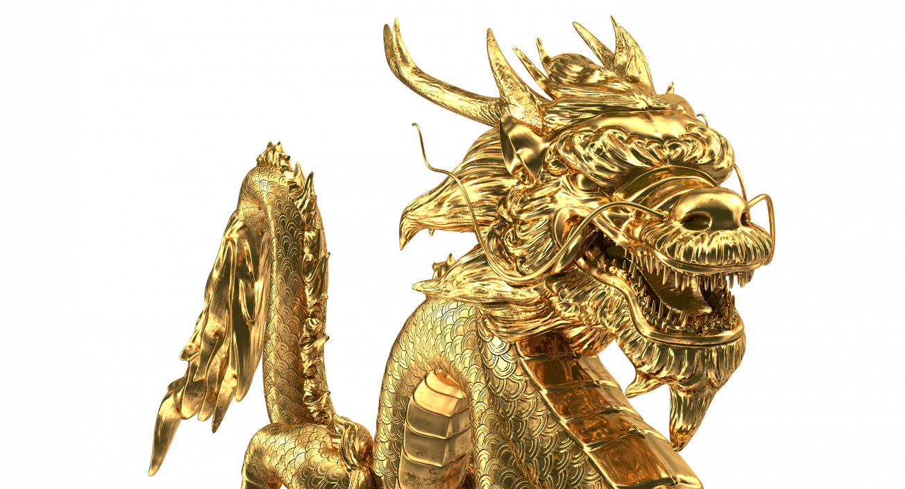 3D Golden Chinese Dragon