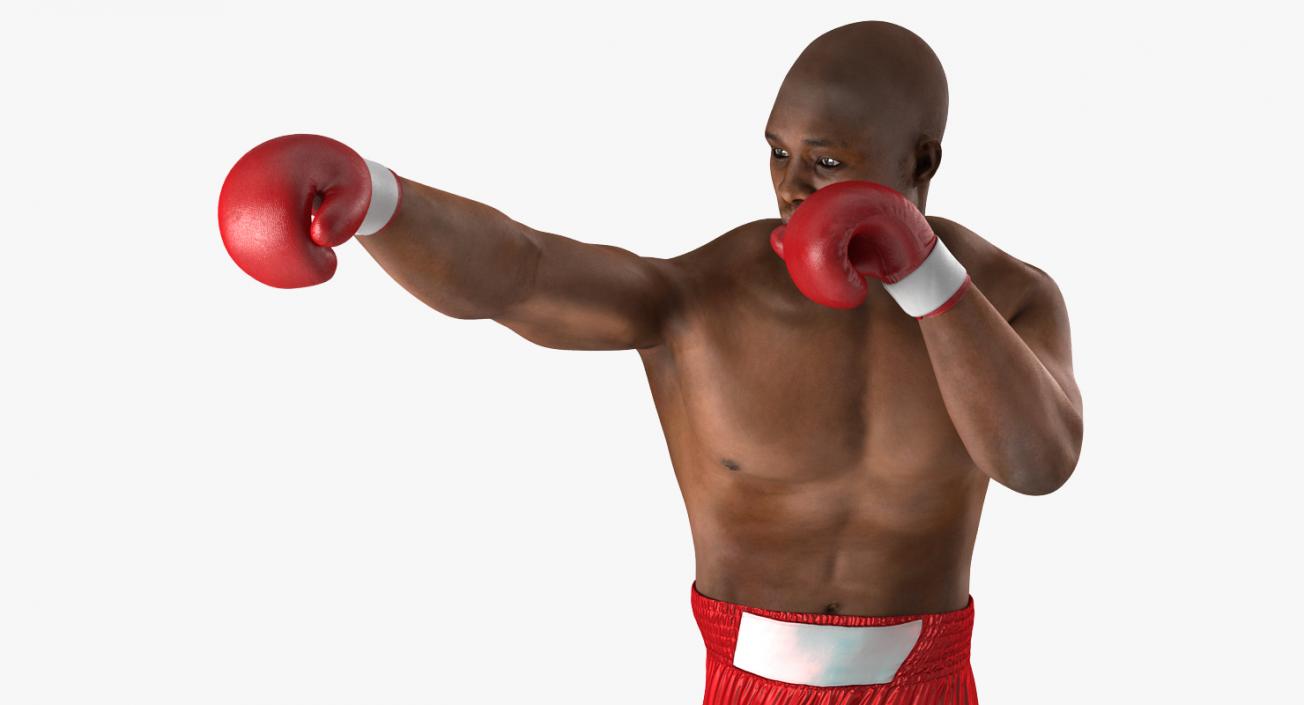3D model African American Boxer Red Suit 2 Rigged