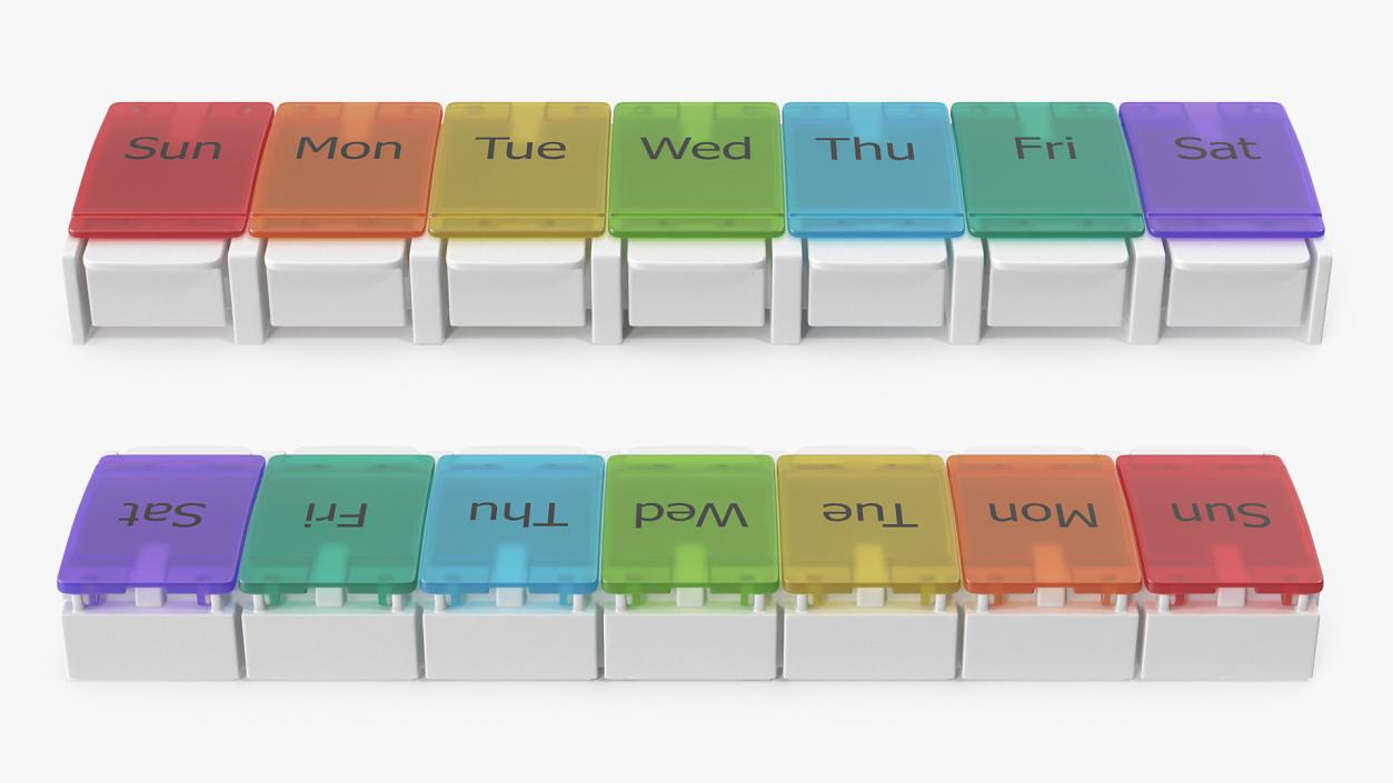 3D Weekly Pill Organizer 7 Day Pill Box Case