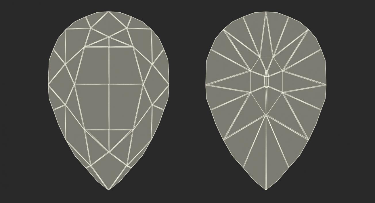 3D Pear Shape Diamonds Set model