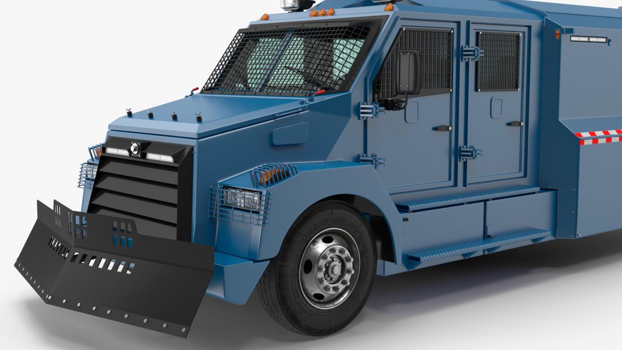 3D Riot Control Vehicle Blue Simple Interior