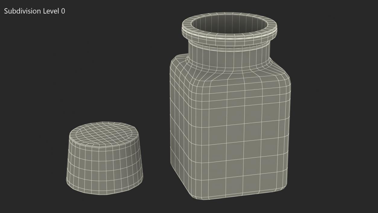 Small Kitchen Storage Jar with Cork Lid 3D model