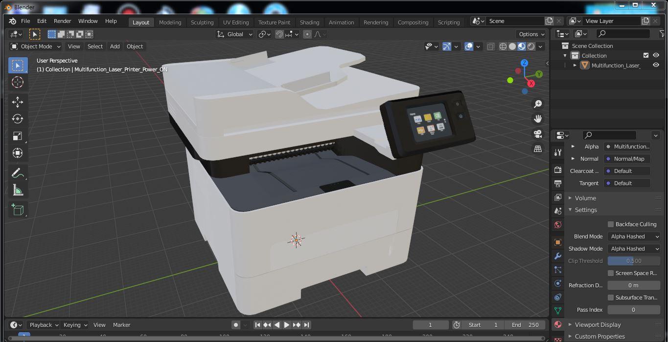 3D Multifunction Laser Printer Power ON