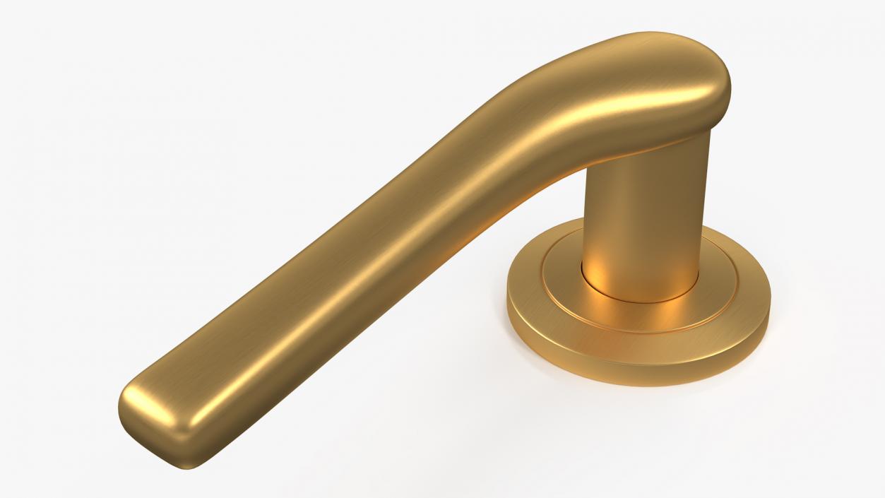 Gold Door Handles Curved 3D model