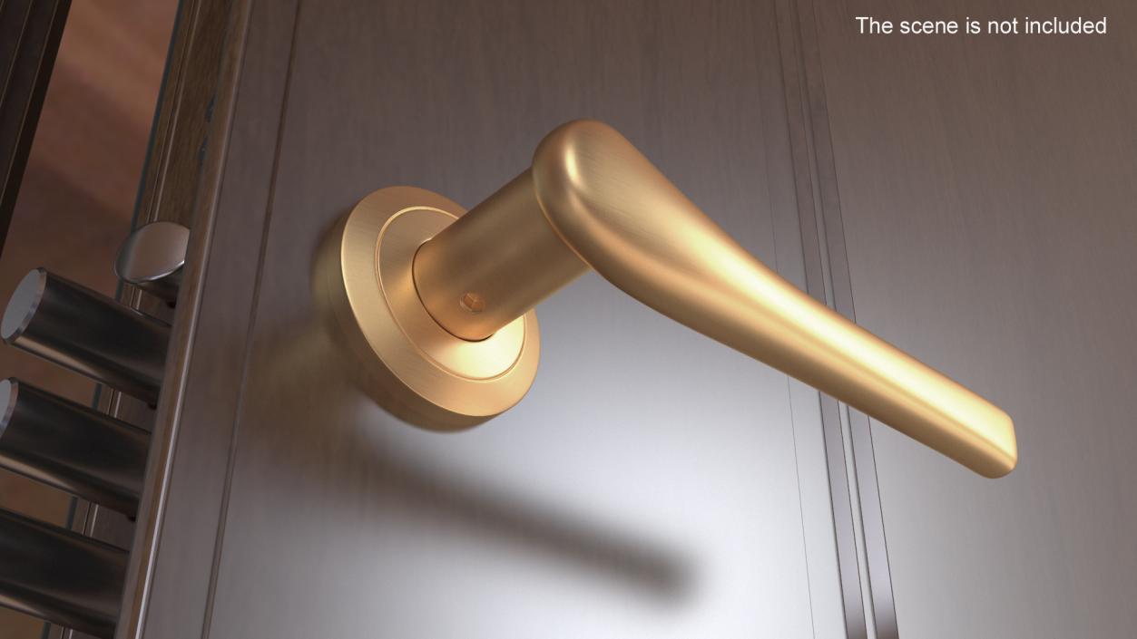 Gold Door Handles Curved 3D model