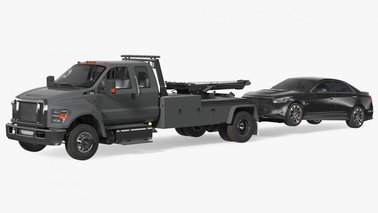 3D Car Tow Truck with Transportable Car