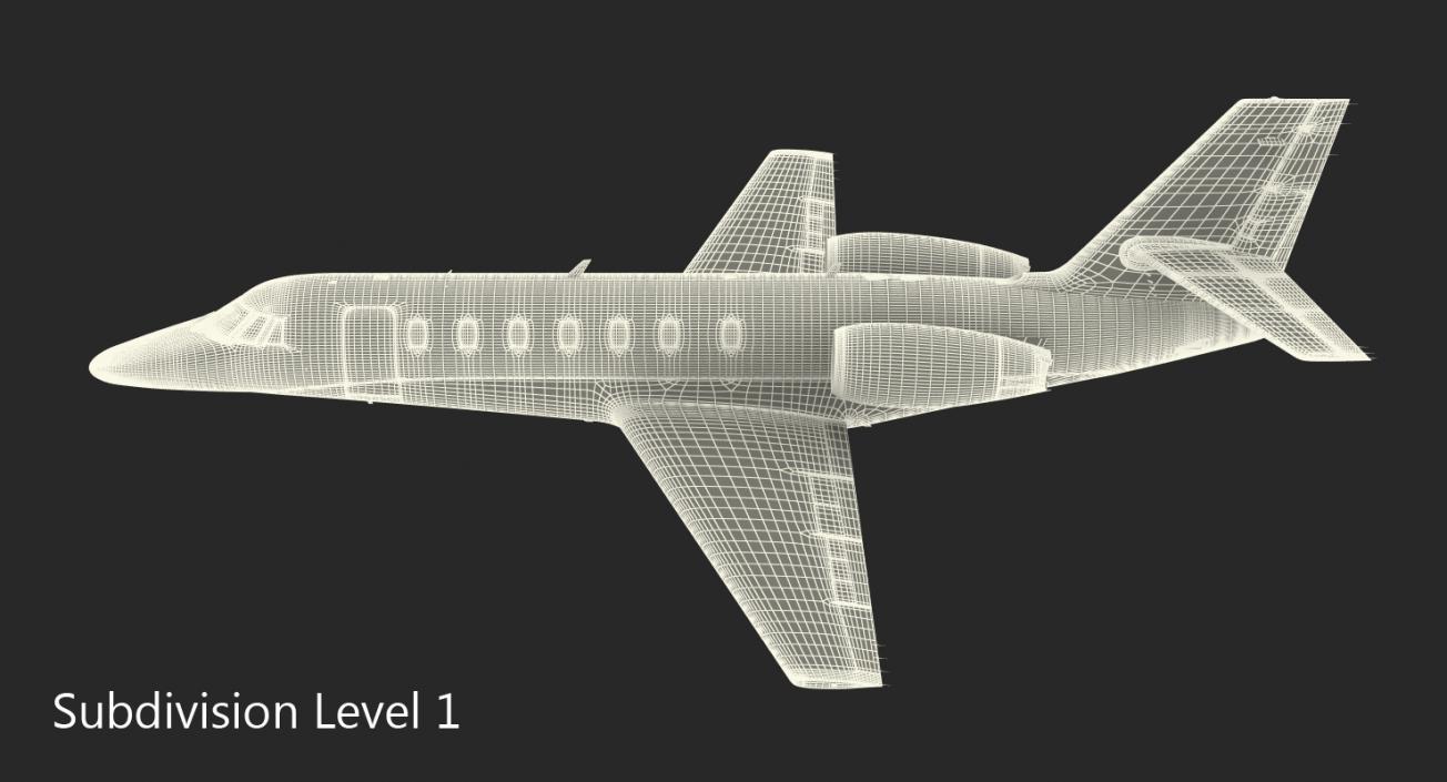 Business Jet Cessna Model 680 Sovereign 3D model