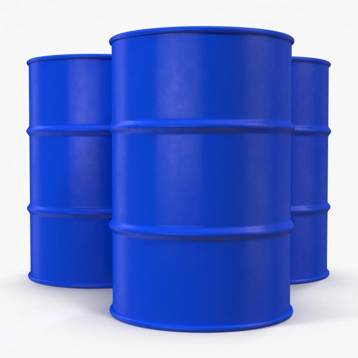 3D Oil Drum 200l Blue model