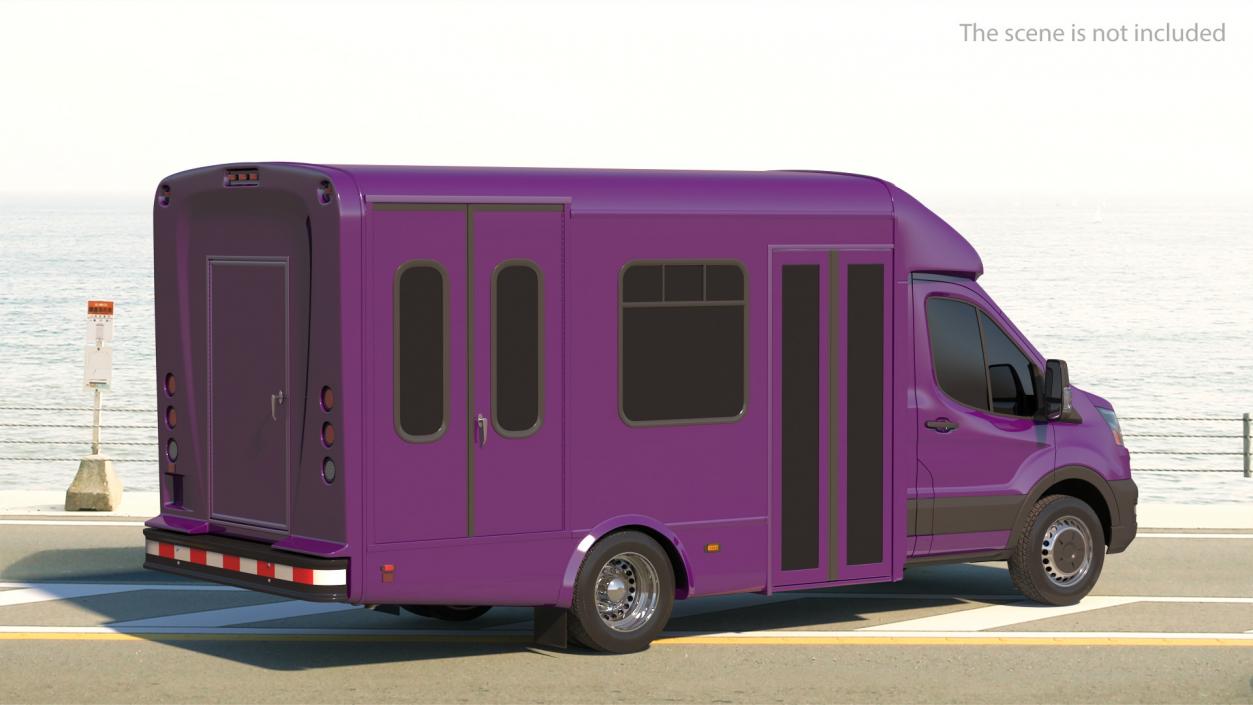 Passenger Shuttle Bus Simple Interior 3D