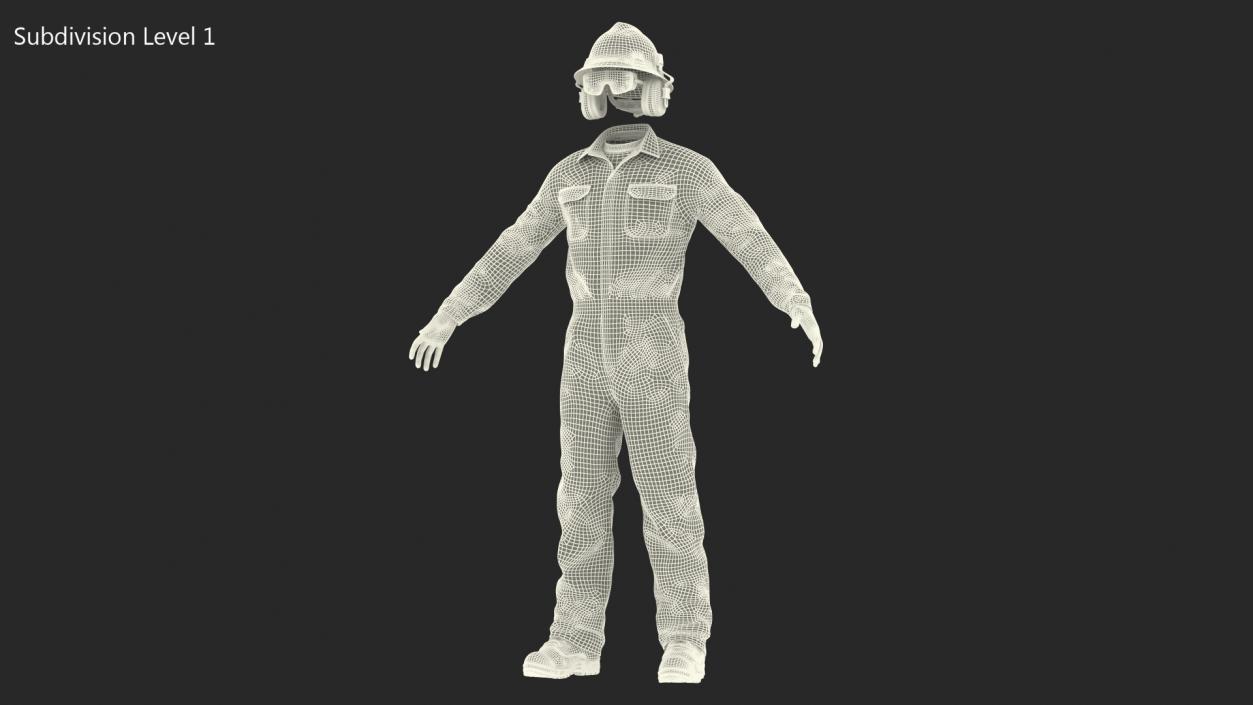 Oil Field Worker Uniform 3D model