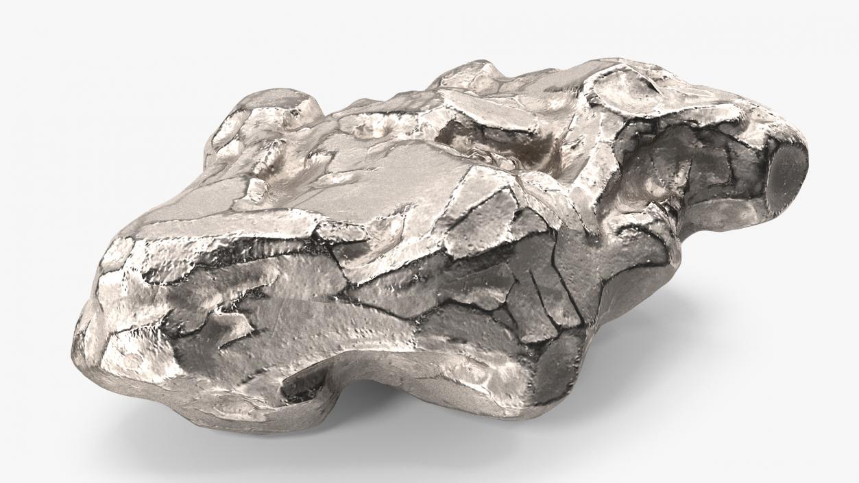 Silver Natural Mineral 3D