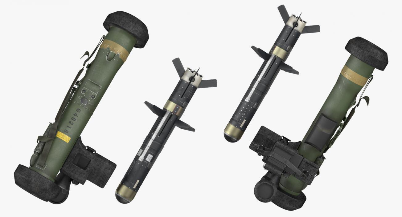 Anti Tank Missile FGM-148 Javelin Set Rigged 3D model
