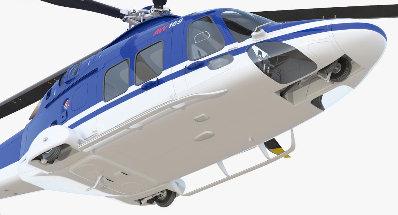 3D Multirole Helicopter AgustaWestland AW169 Rigged model