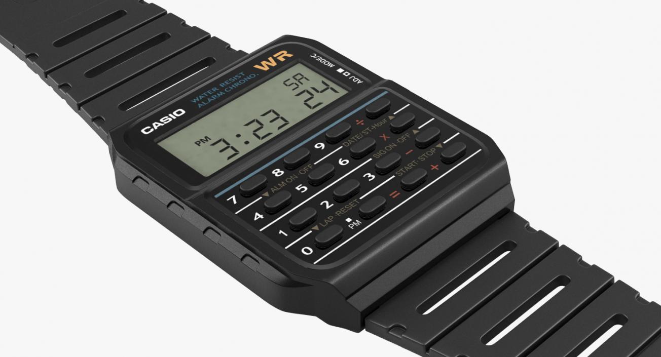 3D Casio Retro Calculator Watch model