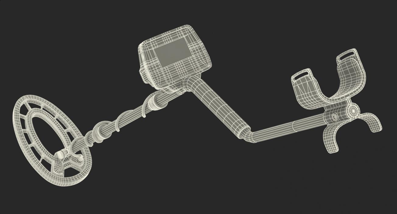 Man with Metal Detector Rigged for Cinema 4D 3D model