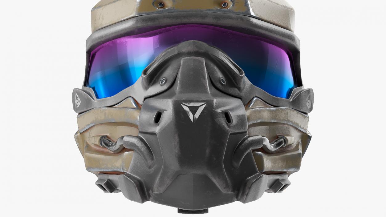 3D Sci Fi Futuristic Military Helmet model