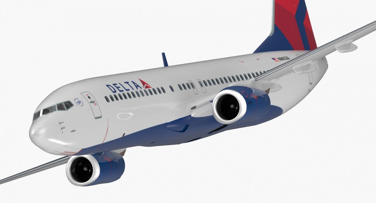 Boeing 737-800 with Interior Delta Air Lines 3D model