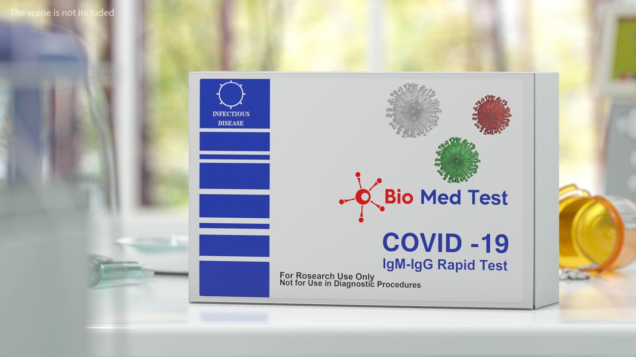 3D model COVID 19 Rapid Diagnostic Test Pack