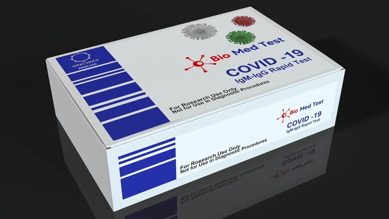 3D model COVID 19 Rapid Diagnostic Test Pack