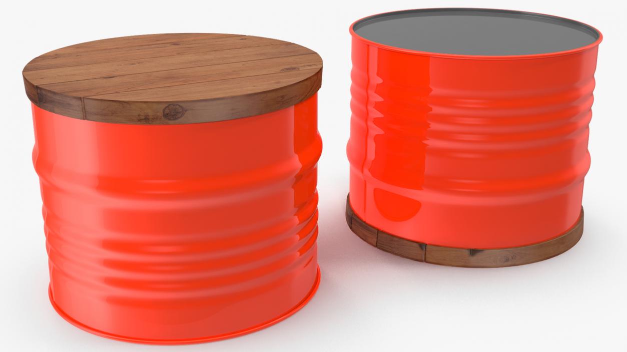 3D model Upcycled Steel Drum Barrel Furniture Set