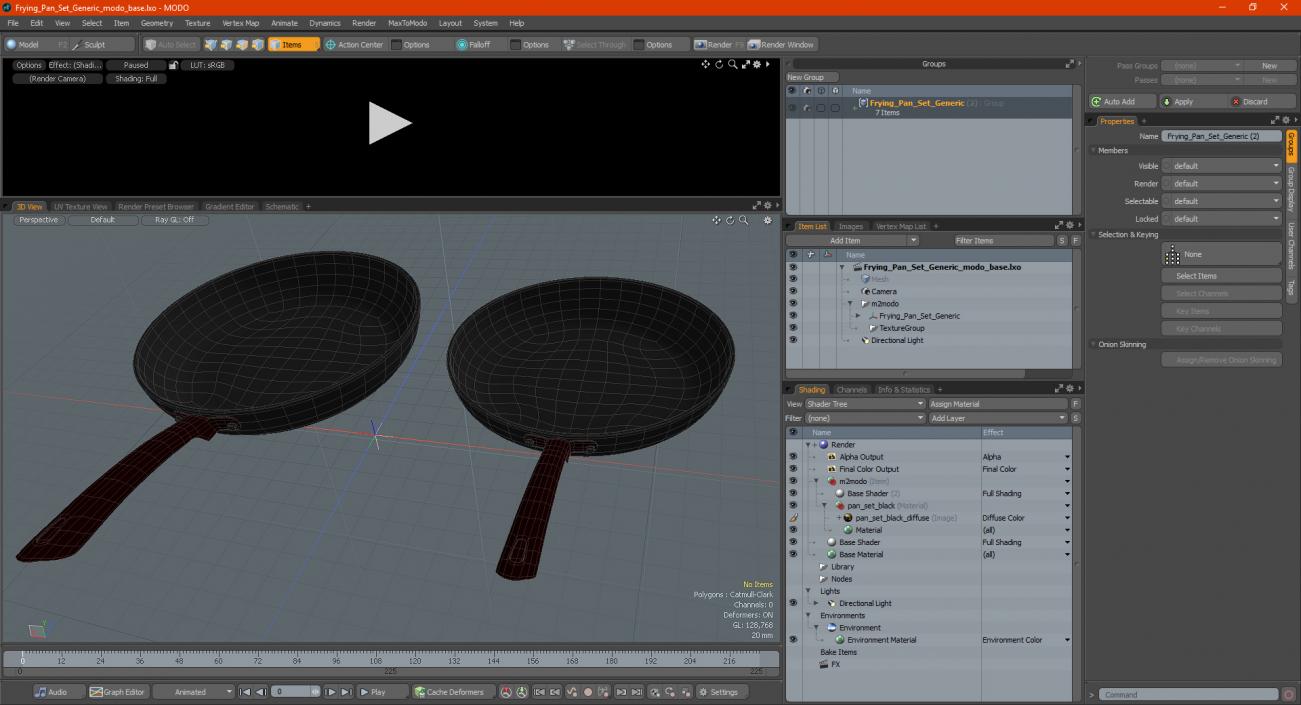 Frying Pan Set 3D model
